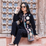 Zari Hand Embroidered 3-Piece Co-Ord Set For Women