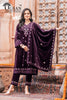 Korean Velvet Shawl Suit with Embroidery & Handwork