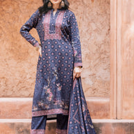 Angora Shawl Suit With Wool Fabric