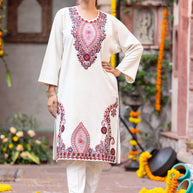 Zari Embroidered Woollen Phiran | 2 Piece Suit with Hand Work