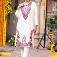 Zari Embroidered Woollen Phiran | 2 Piece Suit with Hand Work
