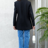 Classic Black Double-Breasted Winter Coat