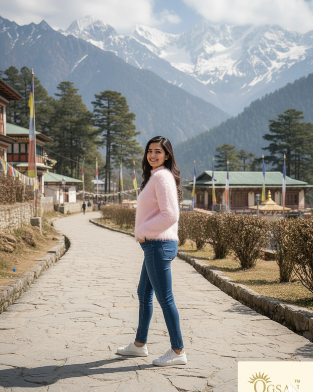 Fluffy Pink Knit Sweater