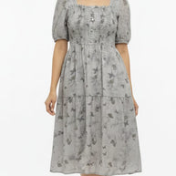 Ogsan Fashion Floral Smocked Tiered Midi Dress – Premium Summer Wear