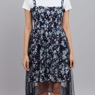 Ogsan Fashion Floral Layered Net Midi Dress – Premium Summer Collection
