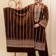 Elegant Velvet Kurta Set with Dupatta