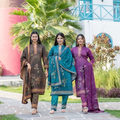 Aurevani Pashmina – Floral Printed Embroidered Winter Suit Set - Ogsan Fashion
