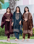 Nooraya Sunshine Velvet – Embroidered Winter Suit Set - Ogsan Fashion