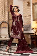 Maroon velvet shawl suit – Ogsan Design 104