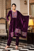 Purple velvet shawl suit – Ogsan Design 111