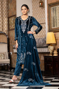 Teal Blue velvet shawl suit – Ogsan Design 113