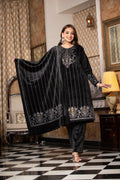 Black velvet shawl suit – Ogsan Design 114