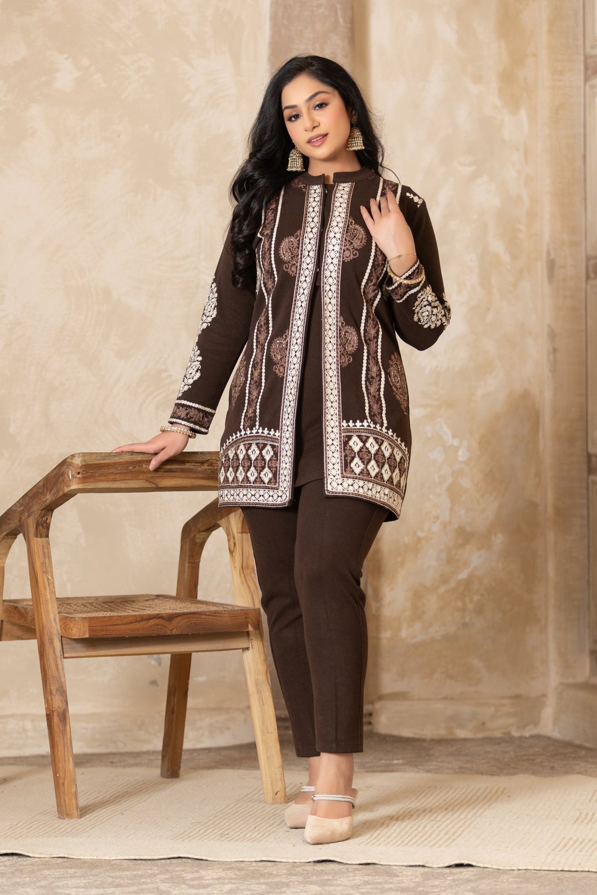 Brown velvet co-ord set – Ogsan Design 122