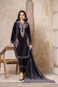 Charcoal velvet shawl suit – Ogsan Design 124