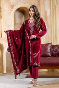 Red velvet shawl suit – Ogsan Design 133