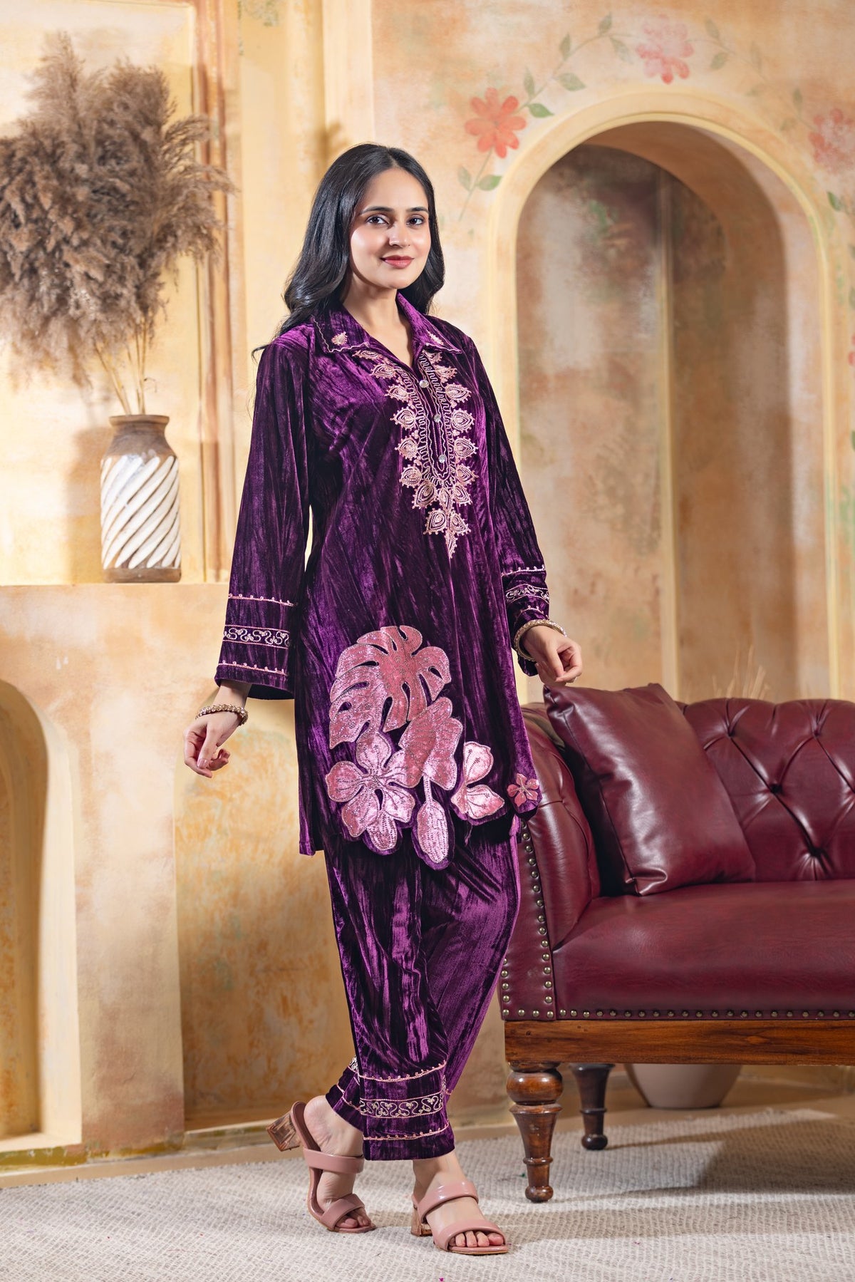 Purple velvet co-ord set – Ogsan Design 136