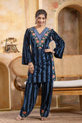 Navy Blue velvet co-ord set – Ogsan Design 143