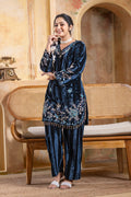 Navy Blue velvet co-ord set – Ogsan Design 144
