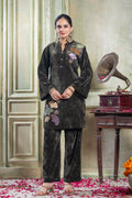 Olive Grey velvet co-ord set – Ogsan Design 149