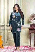 Teal velvet co-ord set – Ogsan Design 160