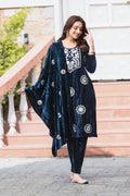 Navy Blue velvet shawl suit – Ogsan Design 34