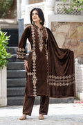 Coffee Brown velvet shawl suit – Ogsan Design 44
