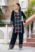 Navy Blue velvet co-ord set – Ogsan Design 52