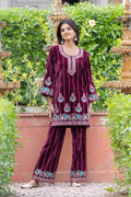 Magenta Wine velvet co-ord set – Ogsan Design 56