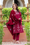 Red velvet shawl suit – Ogsan Design 58