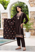 Dark Brown velvet shawl suit – Ogsan Design 66