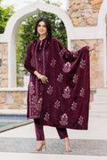 Wine velvet shawl suit – Ogsan Design 69