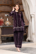 Deep Plum velvet co-ord set – Ogsan Design 75