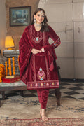 Maroon velvet shawl suit – Ogsan Design 83