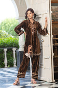 Brown velvet co-ord set – Ogsan Design 92