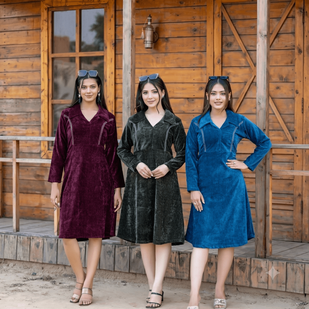 Ogsan Double Side Velvet Winter Tunic – Premium Women's Long Kurti - Ogsan Fashion