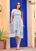 Ogsan Fashion Floral Layered Net Midi Dress – Premium Summer Collection - Ogsan Fashion