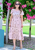 Ogsan Fashion Floral Smocked Tiered Midi Dress – Premium Summer Wear - Ogsan Fashion