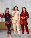 Ogsan Floral Handwork Chenille Velvet Co-Ord Set – Premium Winter Collection - Ogsan Fashion