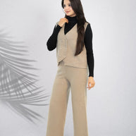 3-Piece Western Co-ord Set with Inner – Rust Brown