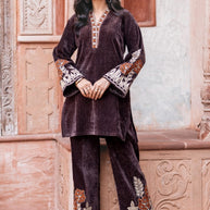 Velvet Embroidered Co-Ord Set with Free Matching Earrings