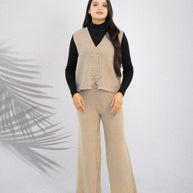 3-Piece Western Co-ord Set with Inner – Rust Brown