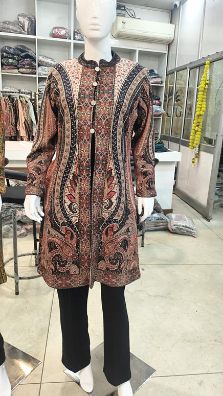 Premium Kashmiri Kani Style Jacket Kurti with Inner & Pant – 3 Piece Set