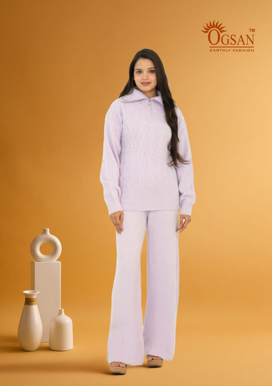 Winter Knit 2-Piece Co-ord Set – Soft Lavender