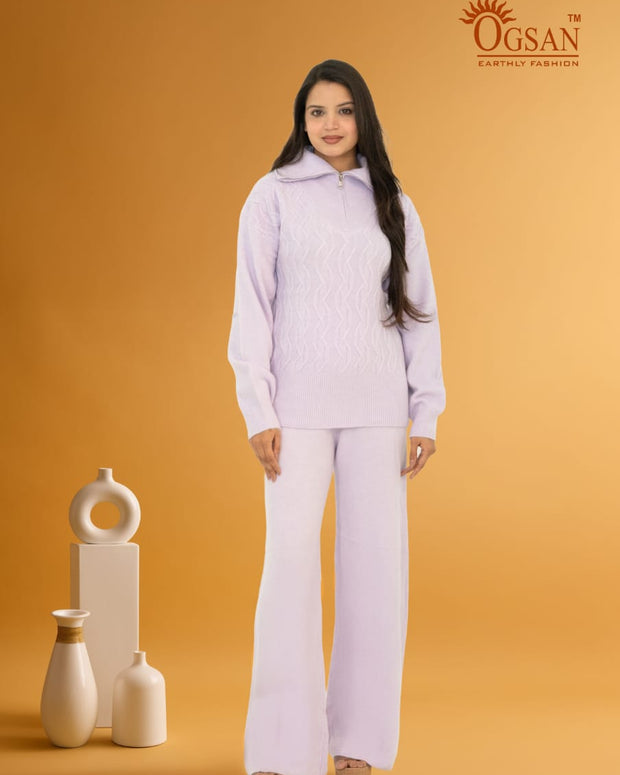 Winter Knit 2-Piece Co-ord Set – Soft Lavender