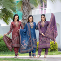 Ruhani Pashmina – Floral Printed Winter Suit Set - Ogsan Fashion