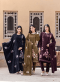 Velvet Bloom – Kotrai Channile Velvet Embroidered Suit Set - Ogsan Fashion