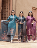 Zareenah Pashmina – Floral Printed Winter Suit Set - Ogsan Fashion